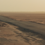 Picture of a Straight Desert Road Filmlocation for stunning car commercials it stretches out in the middle of a vast desert landscape