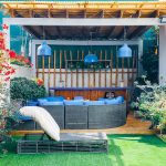 picture of Cozy Chill out area with Mediterranean feel that can be dressed as a food serving area for garden parties or a Garden Bar Film Location