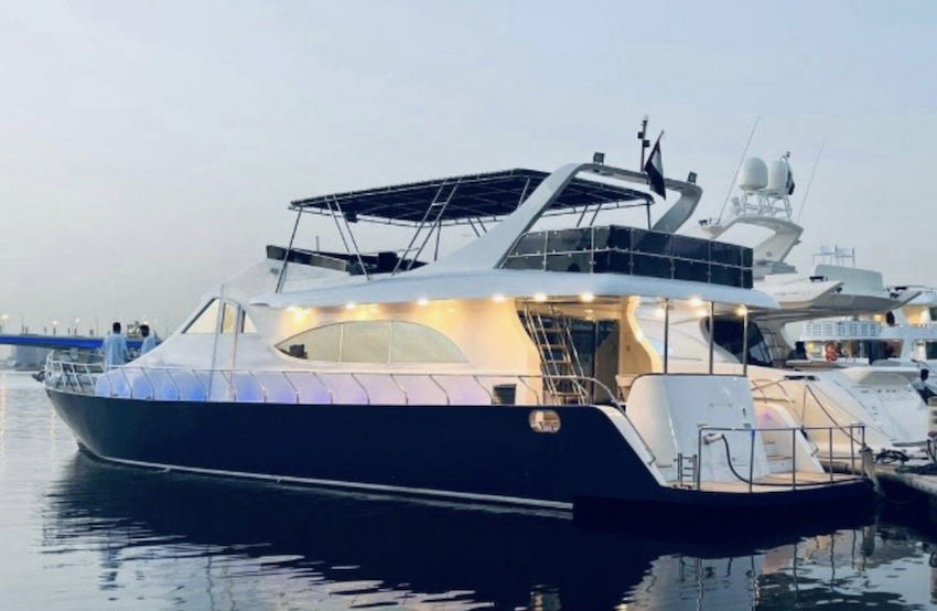 First image of 80FT Skyrah yacht. Dubai boat filming charterWith ample space for changing, makeup, video village, out of site crew and equipment holding area and catering. Dubai boat filming charter