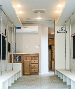 Interior image of 29ft ft Coachman wardrobe trailer for film and photo shoots in Dubai, Abu Dhabi and all UAE